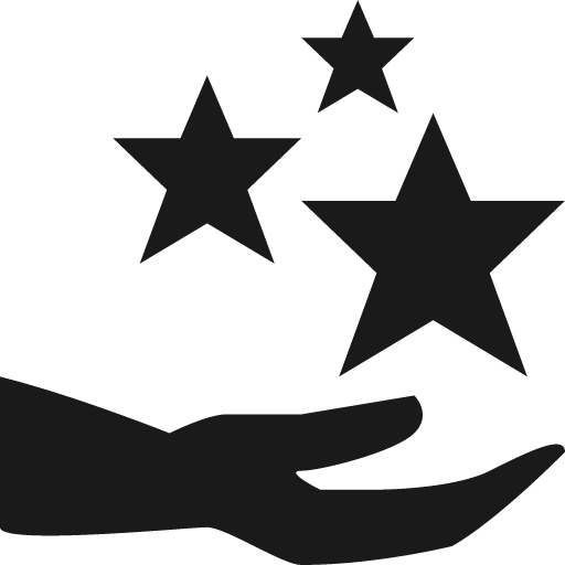 Stardust above outstretched hand icon, solid style, from Pinhead Map Icons