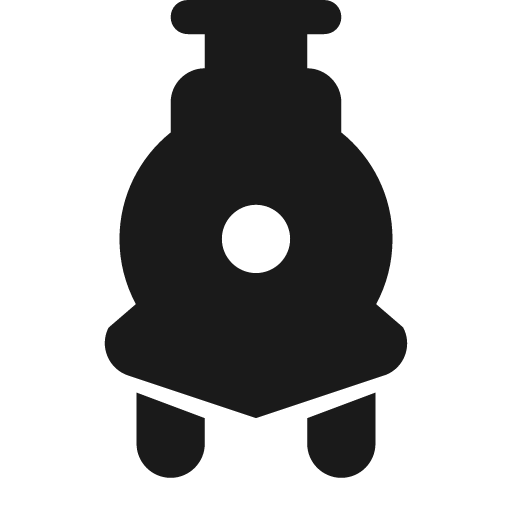 Steam train with tires icon, solid style, from Pinhead Map Icons