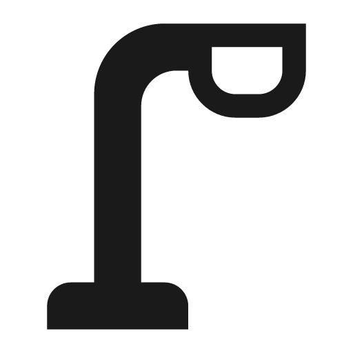Street lamp arm icon, solid style, from Pinhead Map Icons