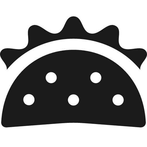 Taco icon, solid style, from Pinhead Map Icons