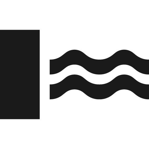 Tall rectangle beside waters icon, solid style, from Pinhead Map Icons