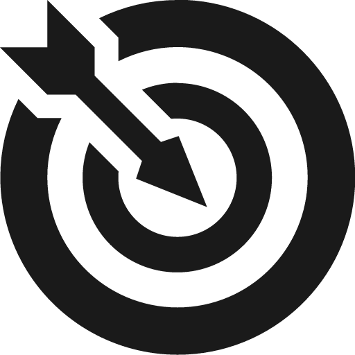 Target with archery arrow at bullseye icon, solid style, from Pinhead Map Icons