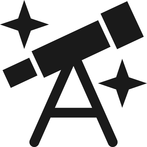 Telescope with sparkles icon, solid style, from Pinhead Map Icons