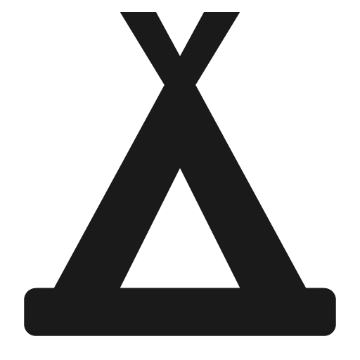 Tipi campsite icon, solid style, from Pinhead Map Icons