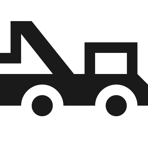 Tow truck icon, solid style, from Pinhead Map Icons