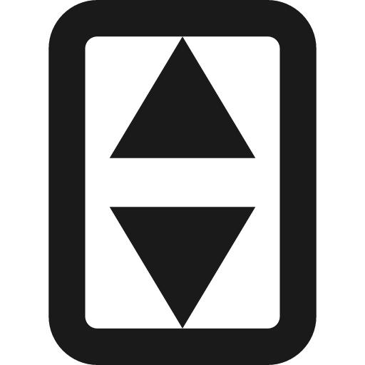 Triangles up down in tall rounded rectangle outline icon, outline style, from Pinhead Map Icons