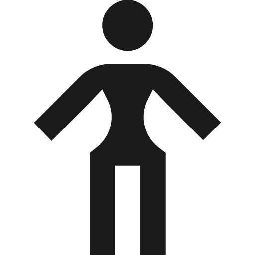 Underweight person standing icon, solid style, from Pinhead Map Icons