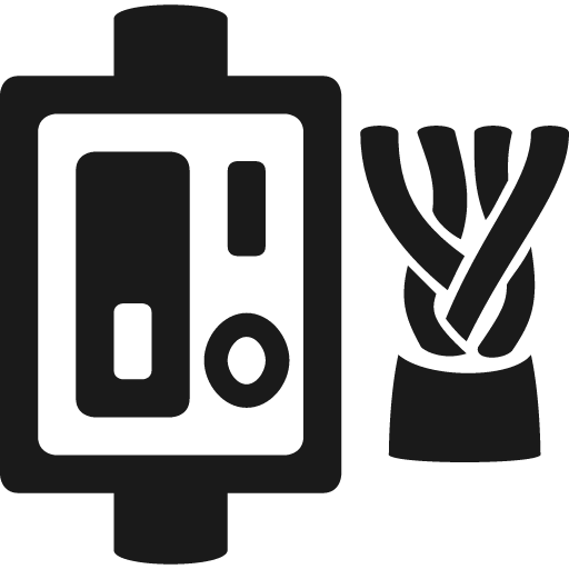 Utility shutoff with cable icon, solid style, from Pinhead Map Icons