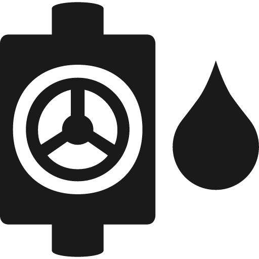 Utility valve with droplet icon, solid style, from Pinhead Map Icons