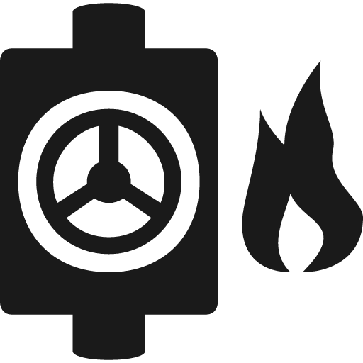 Utility valve with gas flame icon, solid style, from Pinhead Map Icons