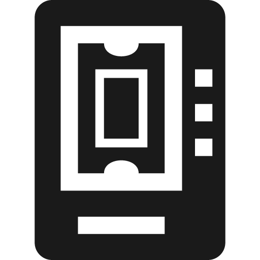 Vending machine with ticket icon, solid style, from Pinhead Map Icons