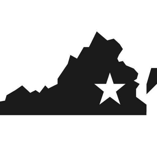 Virginia with capital star icon, solid style, from Pinhead Map Icons