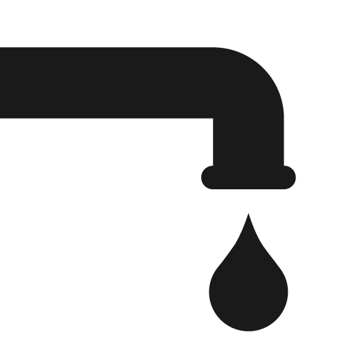 Water tap with droplet icon, solid style, from Pinhead Map Icons