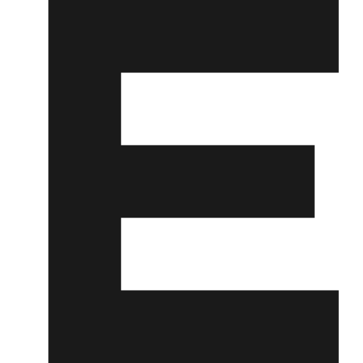 Wide e icon, solid style, from Pinhead Map Icons