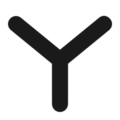 Y junction icon, solid style, from Pinhead Map Icons