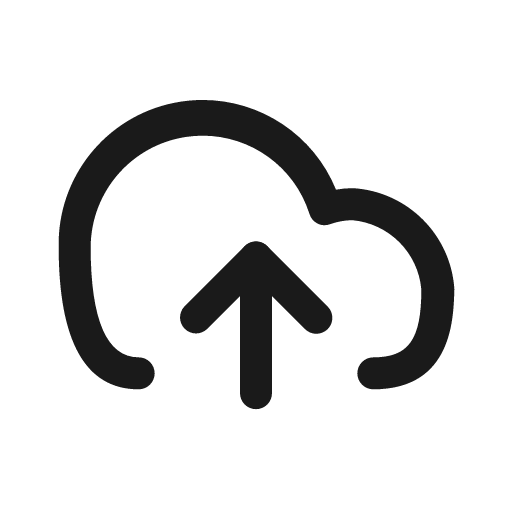 Cloud upload icon, solid style, from Prime Icons