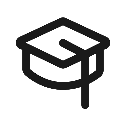 Graduation cap icon, solid style, from Prime Icons