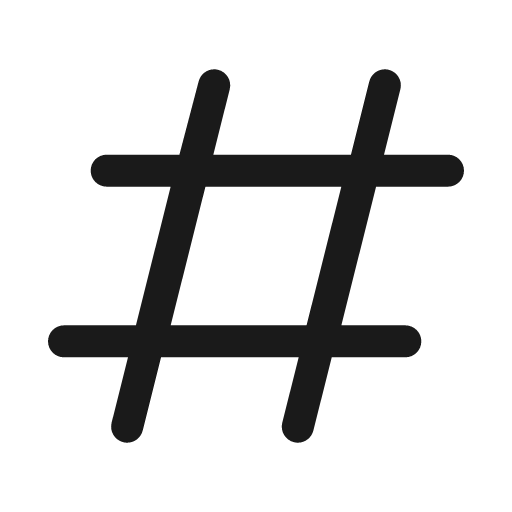 Hashtag icon, solid style, from Prime Icons