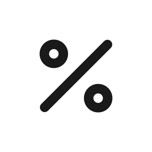 Percentage icon, solid style, from Prime Icons