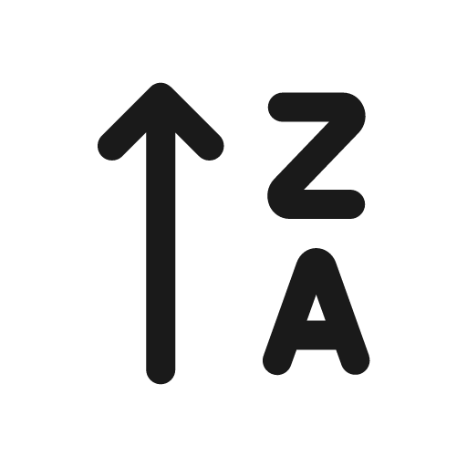 Sort alpha alt up icon, solid style, from Prime Icons