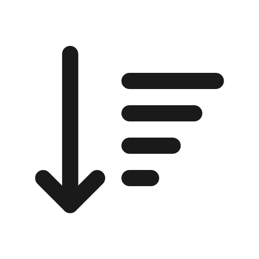 Sort amount down icon, solid style, from Prime Icons