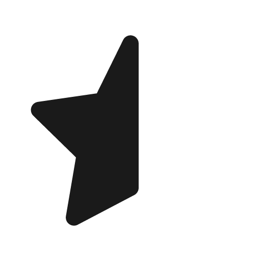 Star half fill icon, filled style, from Prime Icons