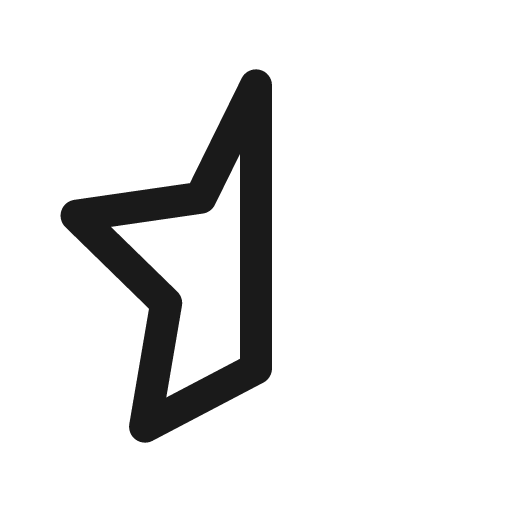 Star half icon, solid style, from Prime Icons