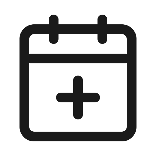 Calendar add icon, line style, from Quill Icons