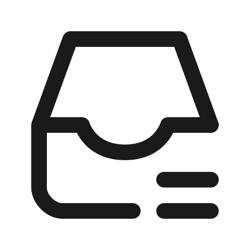 Inbox list icon, solid style, from Quill Icons