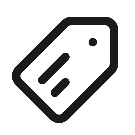 Label icon, line style, from Quill Icons