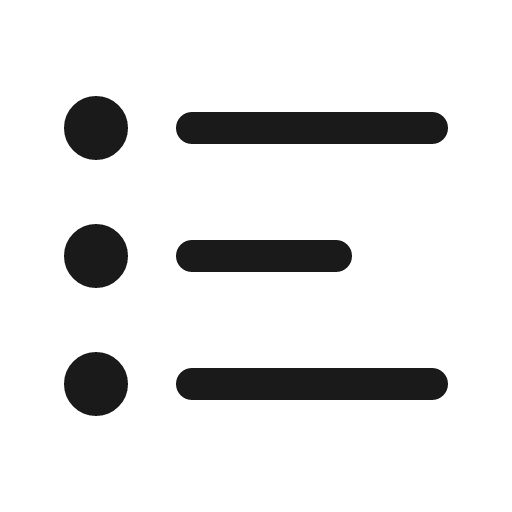 List icon, line style, from Quill Icons