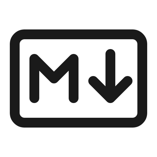 Markdown icon, line style, from Quill Icons