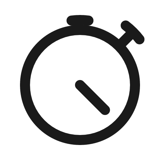 Stopwatch icon, line style, from Quill Icons