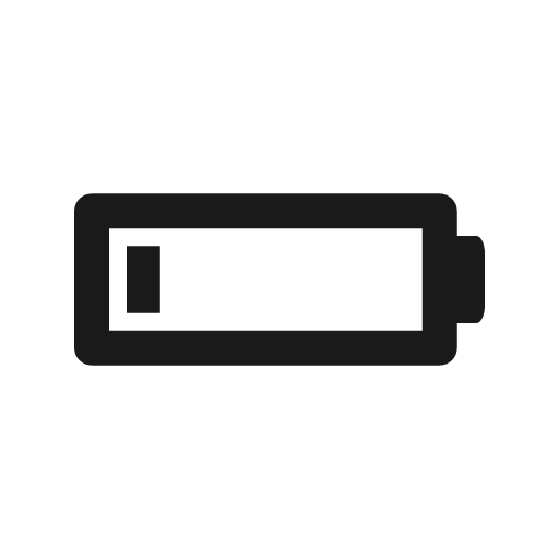 Low battery icon, solid style, from Raphael