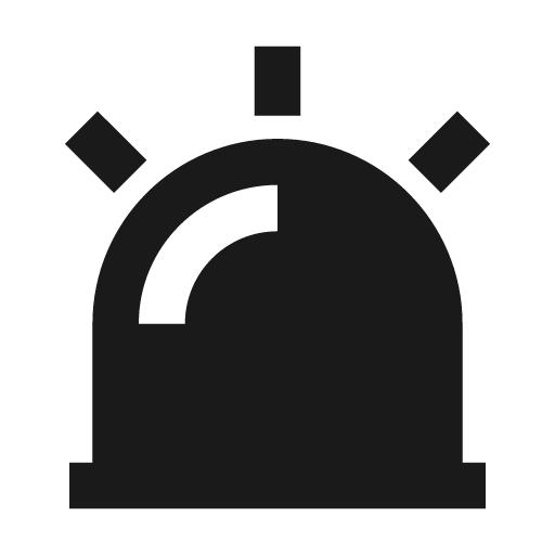 Alarm warning fill icon, filled style, from Remix Icon