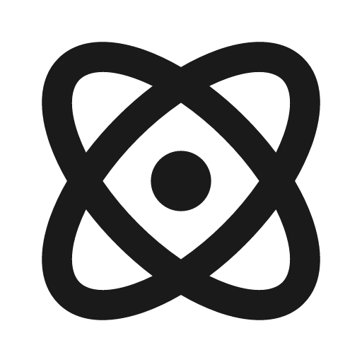 Atom line icon, outline style, from Remix Icon