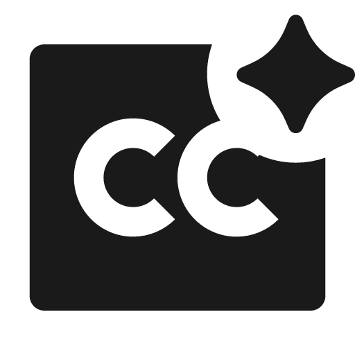 Closed captioning ai fill icon, filled style, from Remix Icon