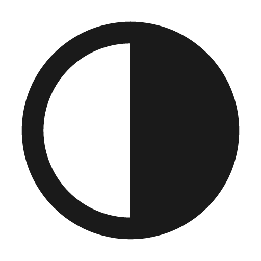 Contrast fill icon, filled style, from Remix Icon
