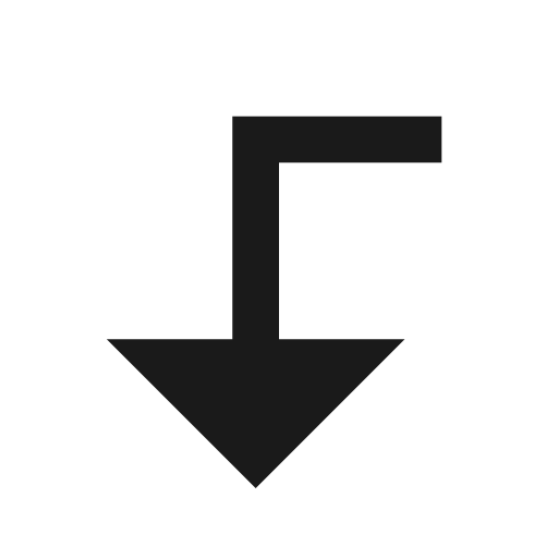 Corner left down fill icon, filled style, from Remix Icon