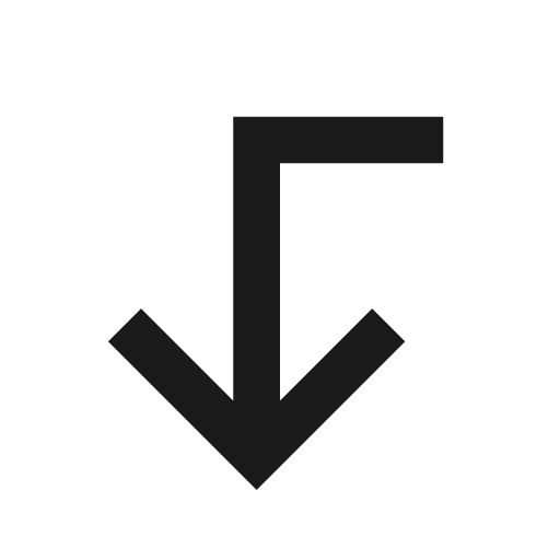 Corner left down line icon, outline style, from Remix Icon