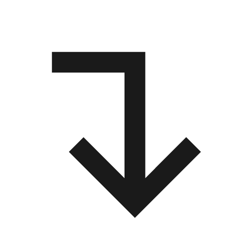 Corner right down line icon, outline style, from Remix Icon