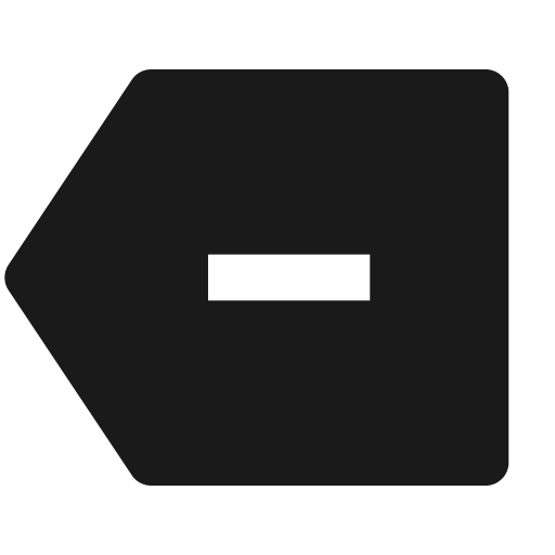 Delete back fill icon, filled style, from Remix Icon