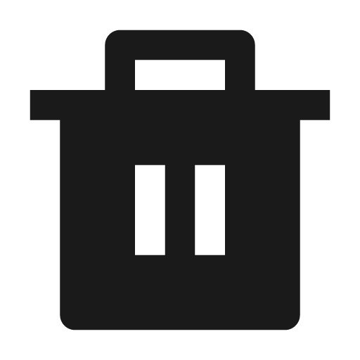 Delete bin fill icon, filled style, from Remix Icon