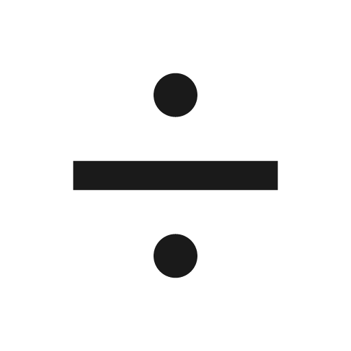 Divide fill icon, filled style, from Remix Icon
