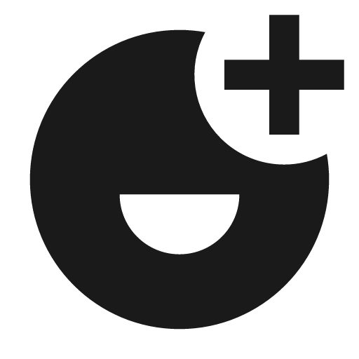 Emotion add fill icon, filled style, from Remix Icon