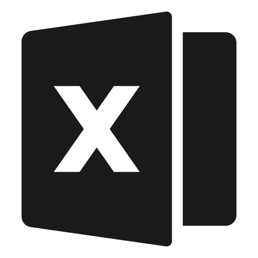 File excel 2 fill icon, filled style, from Remix Icon