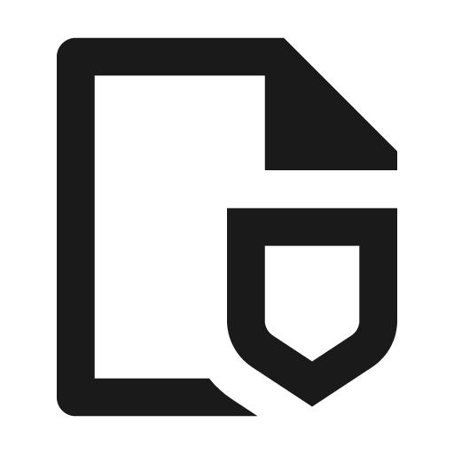 File shield 2 line icon, outline style, from Remix Icon