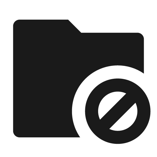 Folder forbid fill icon, filled style, from Remix Icon