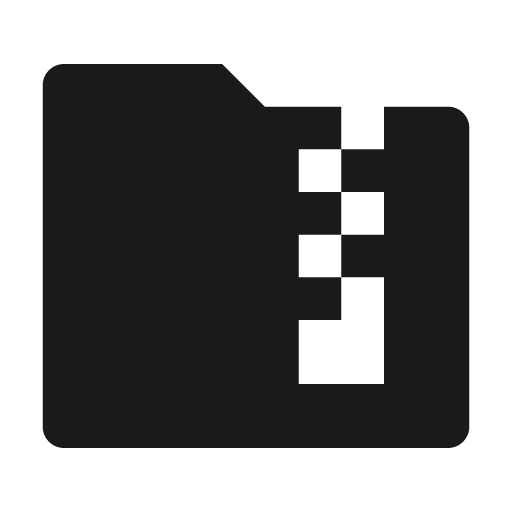 Folder zip fill icon, filled style, from Remix Icon