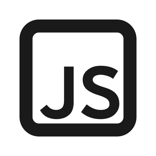 Javascript line icon, outline style, from Remix Icon